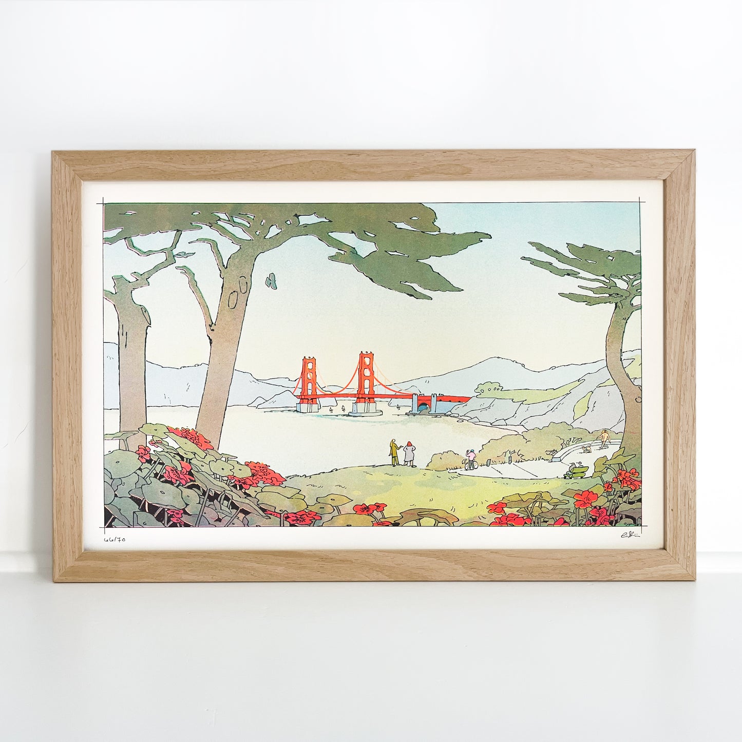 Golden Gate Bridge Riso Print