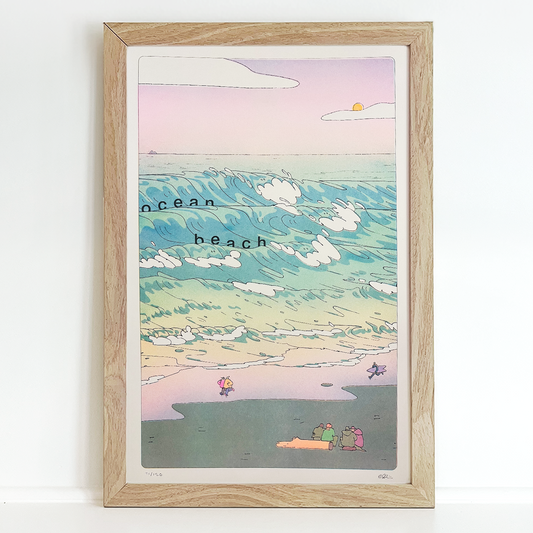 Ocean Beach Riso Print